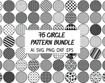 75 Circle Patterns SVG Bundle, Background Pattern SVG Cut Files for Cricut and Silhouette. Transparent Background, Circle Patterns Clipart.