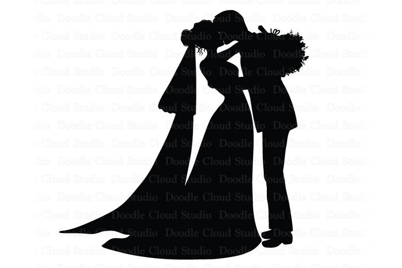 Download Kiss Bride And Groom SVG Wedding Couple SVG Files for | Etsy