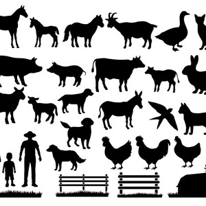32 Farm Stencil, Farm Animals Stencil, Animals Digital Stencil, Digital ...