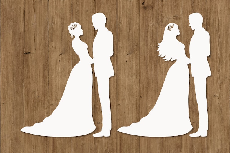 Wedding SVG Bride and Groom SVG Files for Silhouette Cameo - Etsy