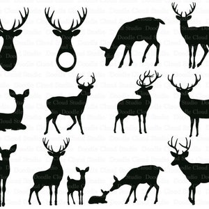 Deers SVG, Mama and Baby Deer, Deer Monogram svg, Deer SVG files for Silhouette Cameo and Cricut. Stag, Deer  for Personal & Commercial Use.