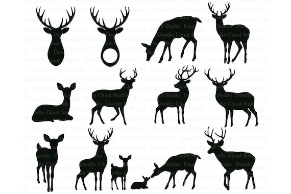 Download Deers Svg Mama And Baby Deer Deer Monogram Svg Deer Svg Files For Silhouette Cameo And Cricut Deer For Personal Commercial Use By Doodle Cloud Studio Catch My Party