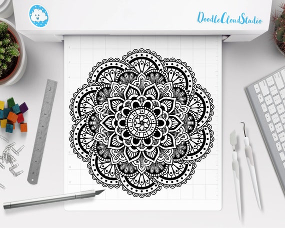 Mandala Svg Dxf Mandala Zentangle Mandala Svg Files For Silhouette Cameo And Cricut Mandala Iron On Transfe Mandala Clipart Png Included By Doodle Cloud Studio Catch My Party