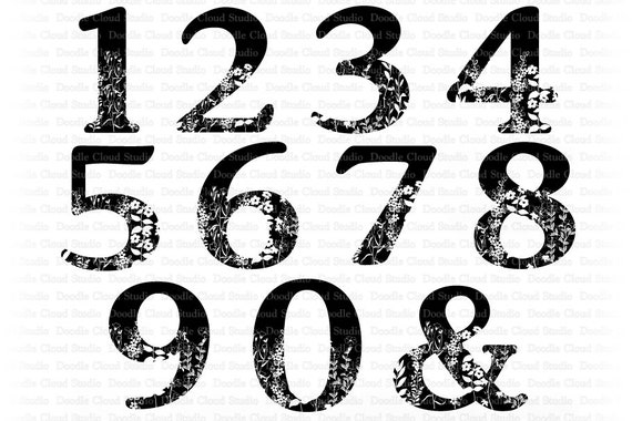 Download Floral Numbers Svg Floral Numbers Set Flower Numbers Svg Files For Silhouette Cameo Cricut Numbers For Birthday Floral Numbers Clipart By Doodle Cloud Studio Catch My Party