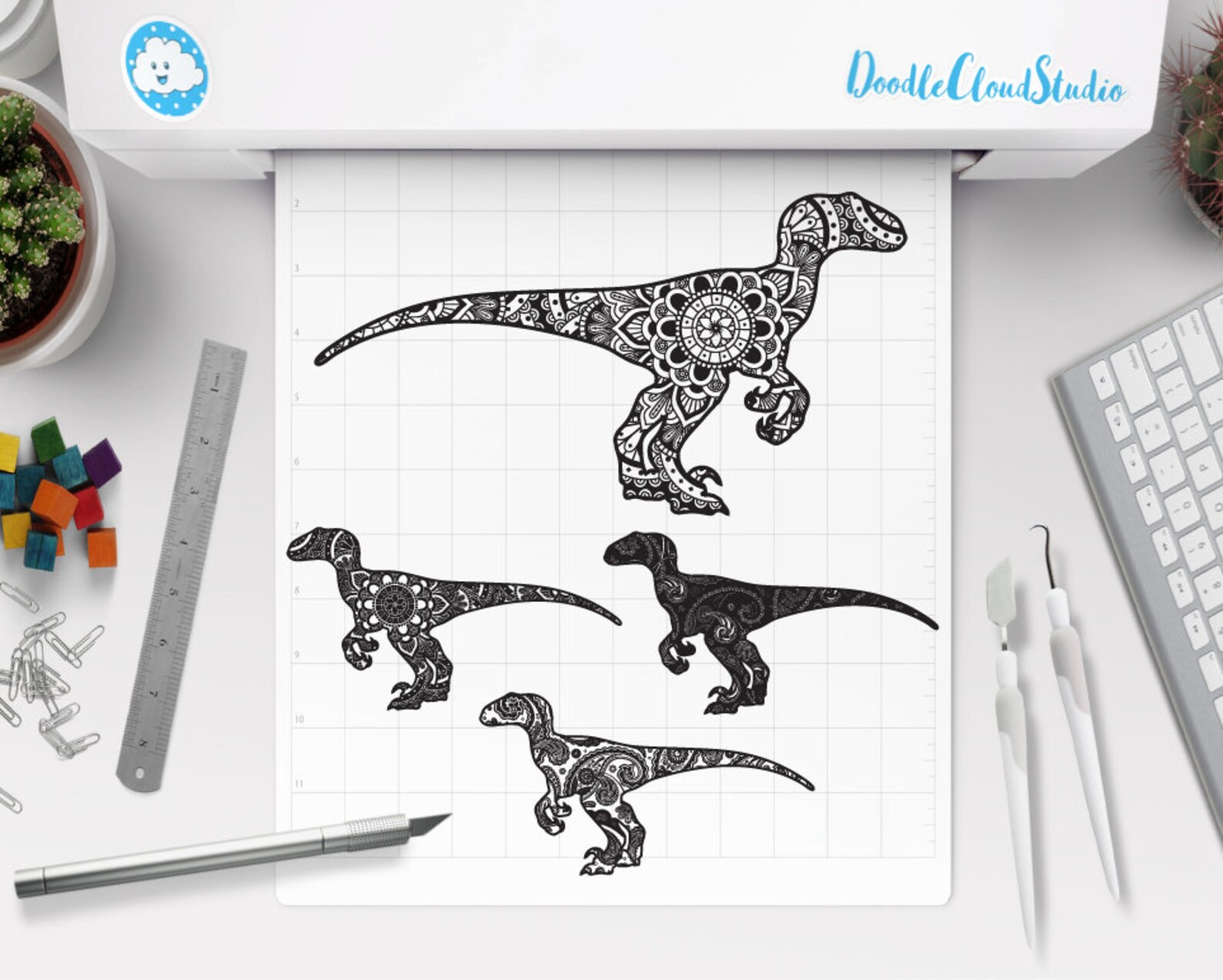 Mandala Raptor Coloring Mandala Dinosaur SVG Raptor Mandala Svg Dinosaur Mandala SVG - Etsy
