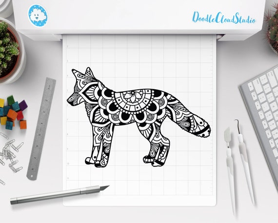 Fox SVG, Fox Mandala SVG Files for Silhouette Cameo and Cricut. Mandala Animal, Woodland Animal SVG, Wildlife Animal, Fox Mandala Clipart. Il_570xn