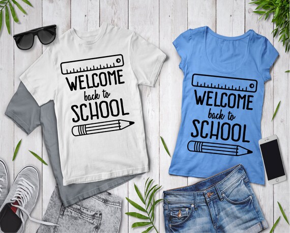 Welcome Back to School SVG, School SVG Files for Silhouette Cameo and Cricut. Cute School Shirt svg and png, School Clipart PNG included Il_570xn