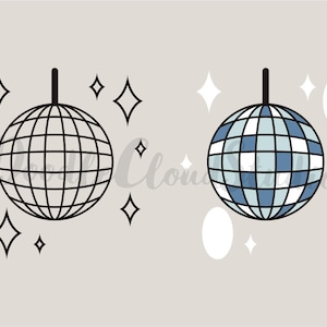 Disco Ball SVG Files for Silhouette Cameo and Cricut, Mirror Ball Svg, Disco Ball Clipart PNG, Disco Ball 70s Svg, Retro Svg, Groovy SVG.