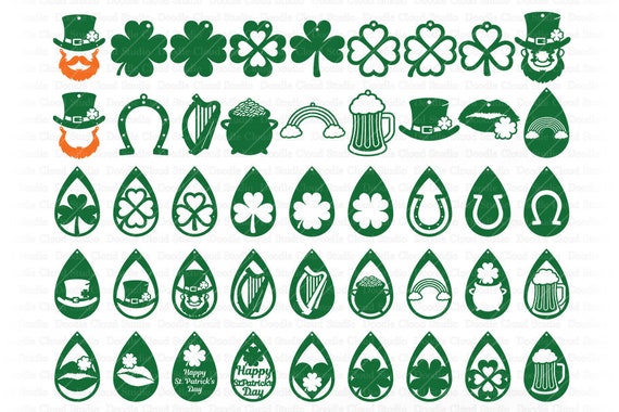 Download St Patrick Earrings Svg Earring Svg Files For Silhouette And Cricut St Patrick S Day St Patrick Pendant Leather Earring Laser Cut By Doodle Cloud Studio Catch My Party
