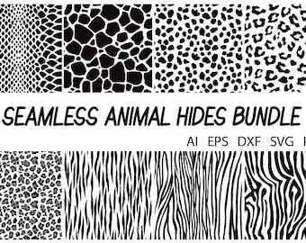 Animal Patterns SVG, Animal Print SVG, Seamless Animal Hide SVG Files for Silhouette Cameo & Cricut. Transparent Background, Vector Clipart