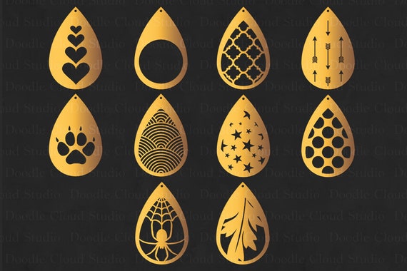 Download Earring Template Svg Pendant Svg Tear Drop Earrings Cut Files For Silhouette Cameo And Cricut Jewelry Cut Earrings Clipart Png Included By Doodle Cloud Studio Catch My Party