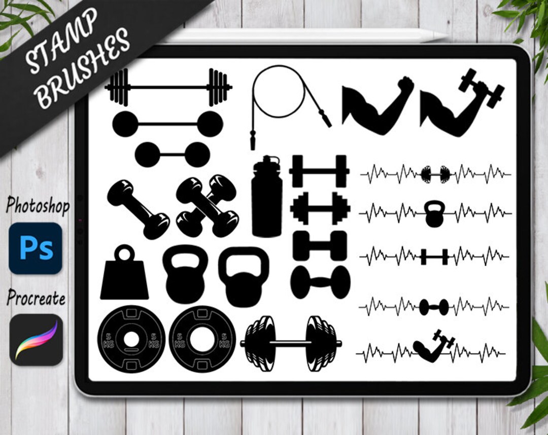 Weights Stamps Brushes for Procreate and Procreate Stamp and