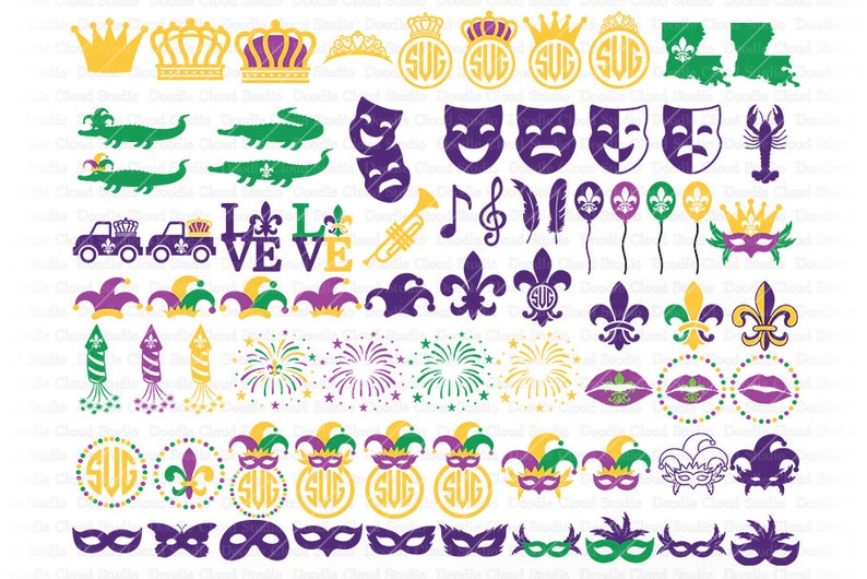 Download Mardi Gras Bundle SVG Fleur de Lis Carnival Svg Svg files ...
