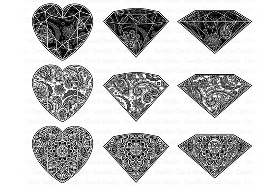 Download Gem Mandala Svg Diamond Mandala Svg Diamond Zentagle Svg Etsy