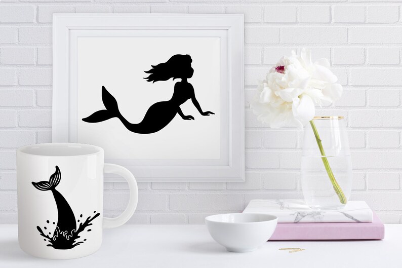 Mermaid SVG, Little Mermaid SVG Files for Silhouette & Cricut. Mermaid Shirt Svg, Mermaid Clipart, Mermaids Bundle Svg, svg eps ai png dxf. image 5