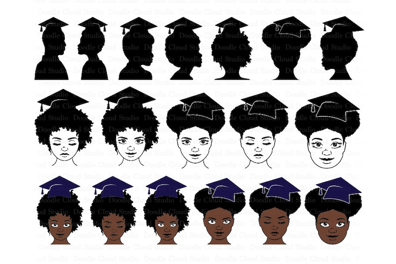 Download Graduation SVG Afro Girls and Boys SVG Laurea Svg files for | Etsy