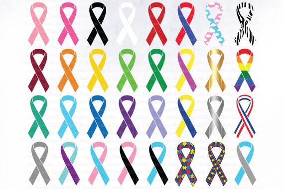 Awareness Ribbons Bundle Clipart, Awareness Ribbon SVG, Awareness