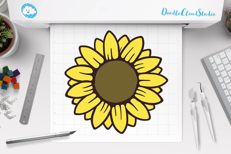 Download Sunflower SVG Sunflower Monogram Split Monogram Half | Etsy