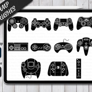 22 Game Controller Stamps Brushes for Procreate and Photoshop. Procreate Stamp and Brush. Photoshop Stamp and Brush. Joystick for IPad.
