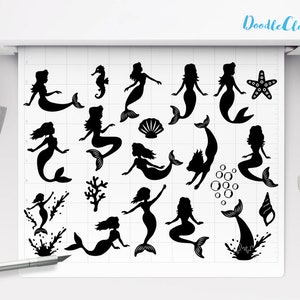 Mermaid SVG, Little Mermaid SVG Files for Silhouette & Cricut. Mermaid Shirt Svg, Mermaid Clipart, Mermaids Bundle Svg, svg eps ai png dxf. image 2