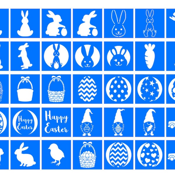 Easter Stencil, Easter Bundle, Easter Digital Stencil, Digital Stencil Templates. Easter Bunny, Easter Egg, Easter Basket, Easter Gnome.
