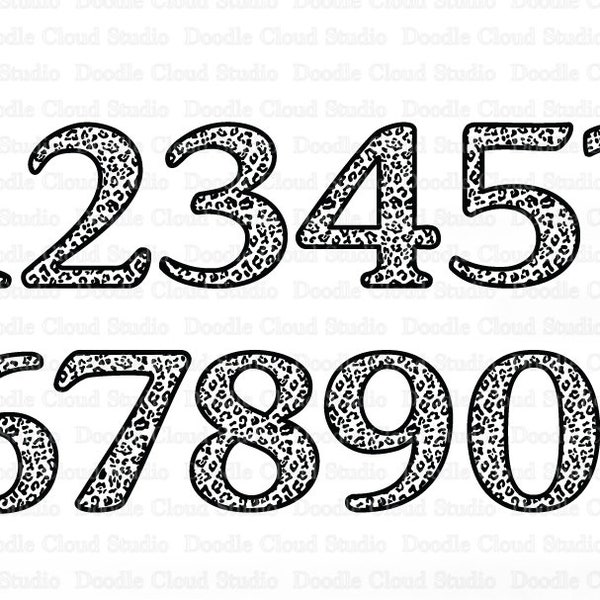 Leopard Numbers SVG, Animal Numbers SVG Files for Cameo & Cricut. Jaguar  Numbers, Monogram, 1 to 0 SVG Numbers, Leopard Numbers Clipart.