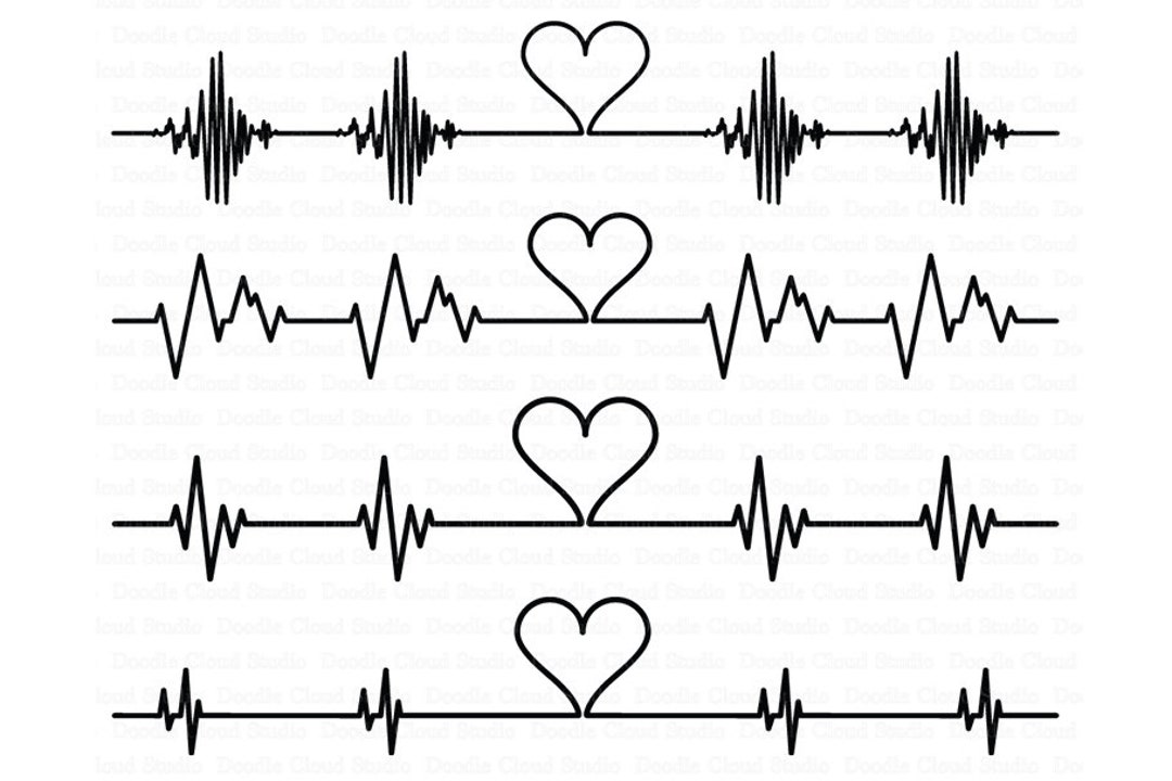 Cardio Heart SVG, Heartbeat SVG Files for Silhouette Cameo and Cricut.  Cardiogram Heart Beat Cutting Files. Heart Beat Clipart PNG Included -   Israel