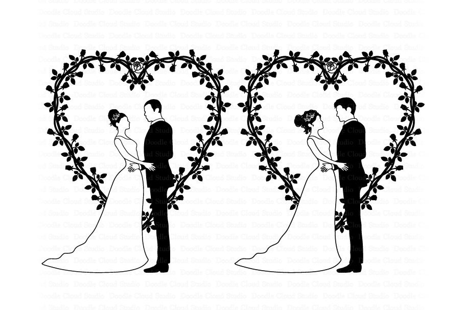 Wedding Couples SVG Bride and Groom SVG Files for Silhouette | Etsy