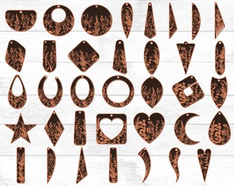 Floral Earrings SVG, Laser Cut Glowforge Files (Digital File)