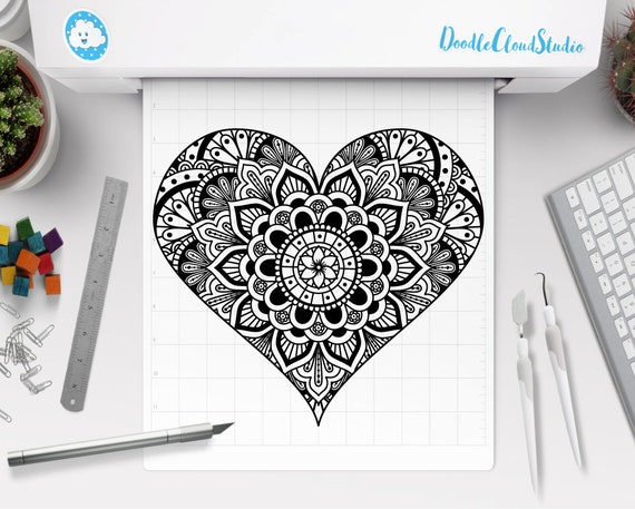 Download Heart Mandala Svg Heart Zentangle Svg Heart Svg Files For Silhouette Cameo And Cricut Heart Clipart Included Valentine Day Svg By Doodle Cloud Studio Catch My Party