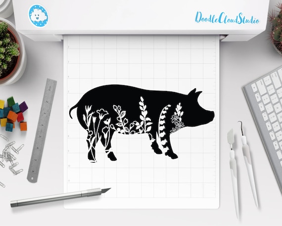 Download Floral Pig Svg Flower Pig Svg Files For Silhouette Cameo And Cricut Floral Animal Floral Farm Animal Svg Flower Pig Floral Pig Clipart By Doodle Cloud Studio Catch My Party