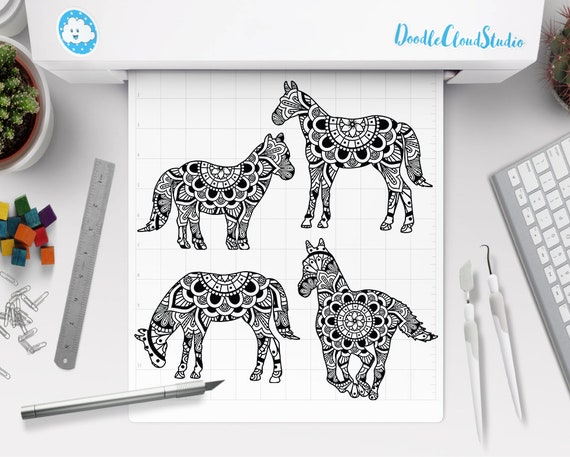 Download Horse Svg Horse Mandala Svg Horse Mandala Svg Files For Silhouette Cameo And Cricut Mustang Ranch Pony Mandala Horse Mandala Clipart By Doodle Cloud Studio Catch My Party