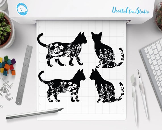 Download Floral Cat Svg Cat Svg Files For Silhouette Cameo Cricut Floral Animal Floral Cat Silhouette Svg Cat With Flower Wildflower Cat Clipart By Doodle Cloud Studio Catch My Party 3D SVG Files Ideas | SVG, Paper Crafts, SVG File