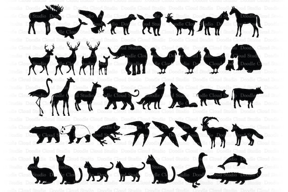 Download Animals Svg Animal Bundle Svg Files For Silhouette Cameo And Cricut Wild Animals Svg Farm Animals Svg Zoo Animals Set Animals Clipart By Doodle Cloud Studio Catch My Party