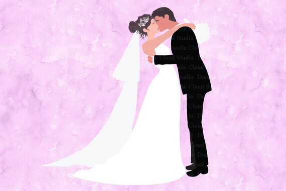 Kiss Bride And Groom Svg Wedding Couple Svg Files For Etsy