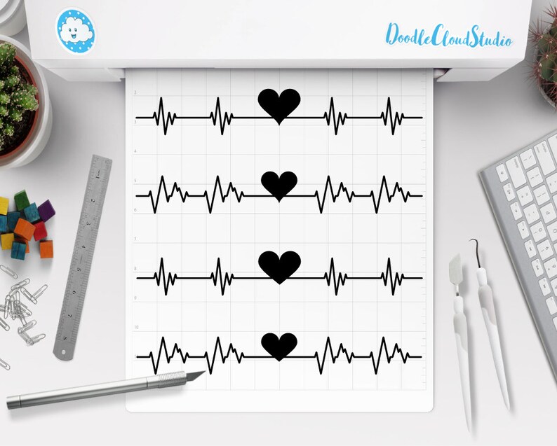 Download Heartbeat SVG Cardio Heart SVG fichiers pour Silhouette ...