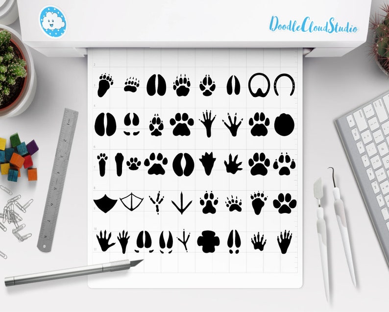 Download 31 Animal Paw SVG Paw Prints SVG Files for Silhouette Cameo | Etsy