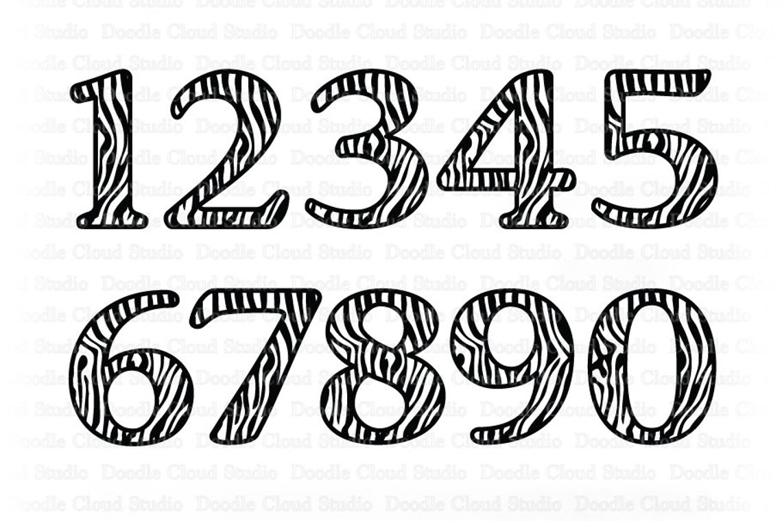 Zebra Numbers SVG Animal Numbers SVG Files for Silhouette & Etsy