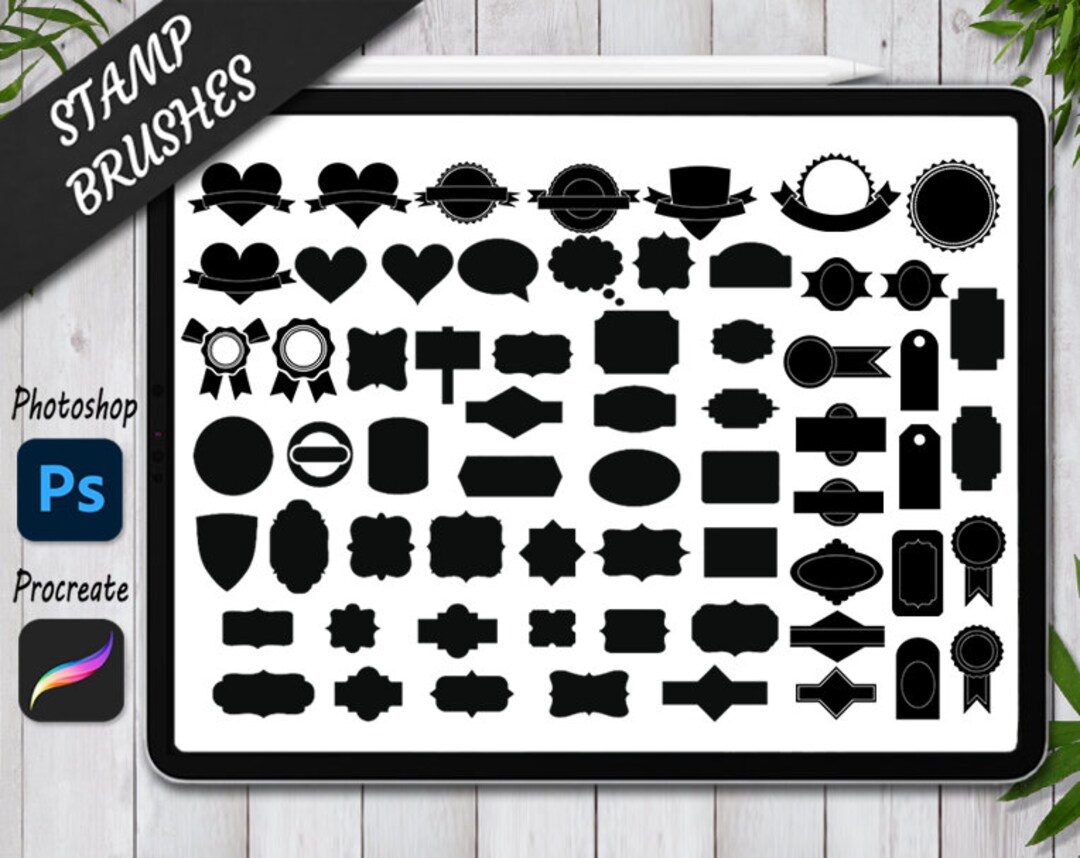 Procreate Label Labels Stamps Brushes for Procreate and Photoshop. Procreate Stamp and ...
