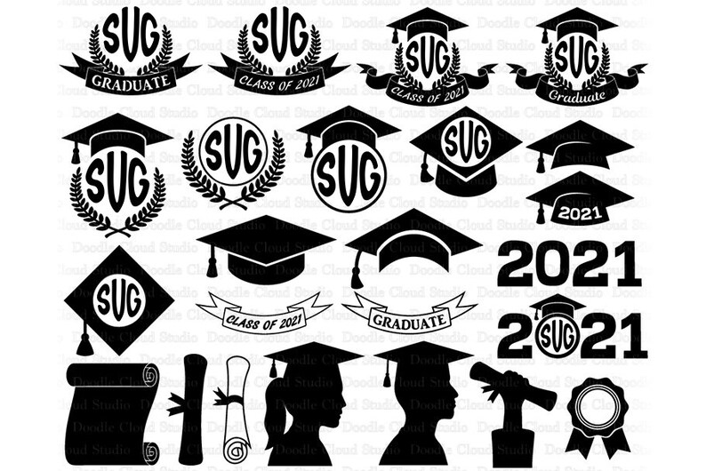 Download 2021 2020 Graduación Monograma SVG Sombrero de graduación | Etsy