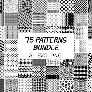 Lot de 75 motifs SVG, fichiers de coupe SVG motif de fond pour Cricut et Silhouette. Fond transparent, SVG, png, IA.