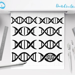 DNA SVG, Dna Symbol, Dna Chain Svg, Biology Svg, Genetic Svg, Science Svg, Genome Svg, Dna SVG Files for Silhouette and Cricut. Dna Clipart