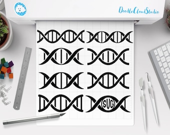 DNA SVG, Dna Symbol, Dna Chain Svg, Biology Svg, Genetic Svg, Science Svg, Genome Svg, Dna SVG Files for Silhouette and Cricut. Dna Clipart