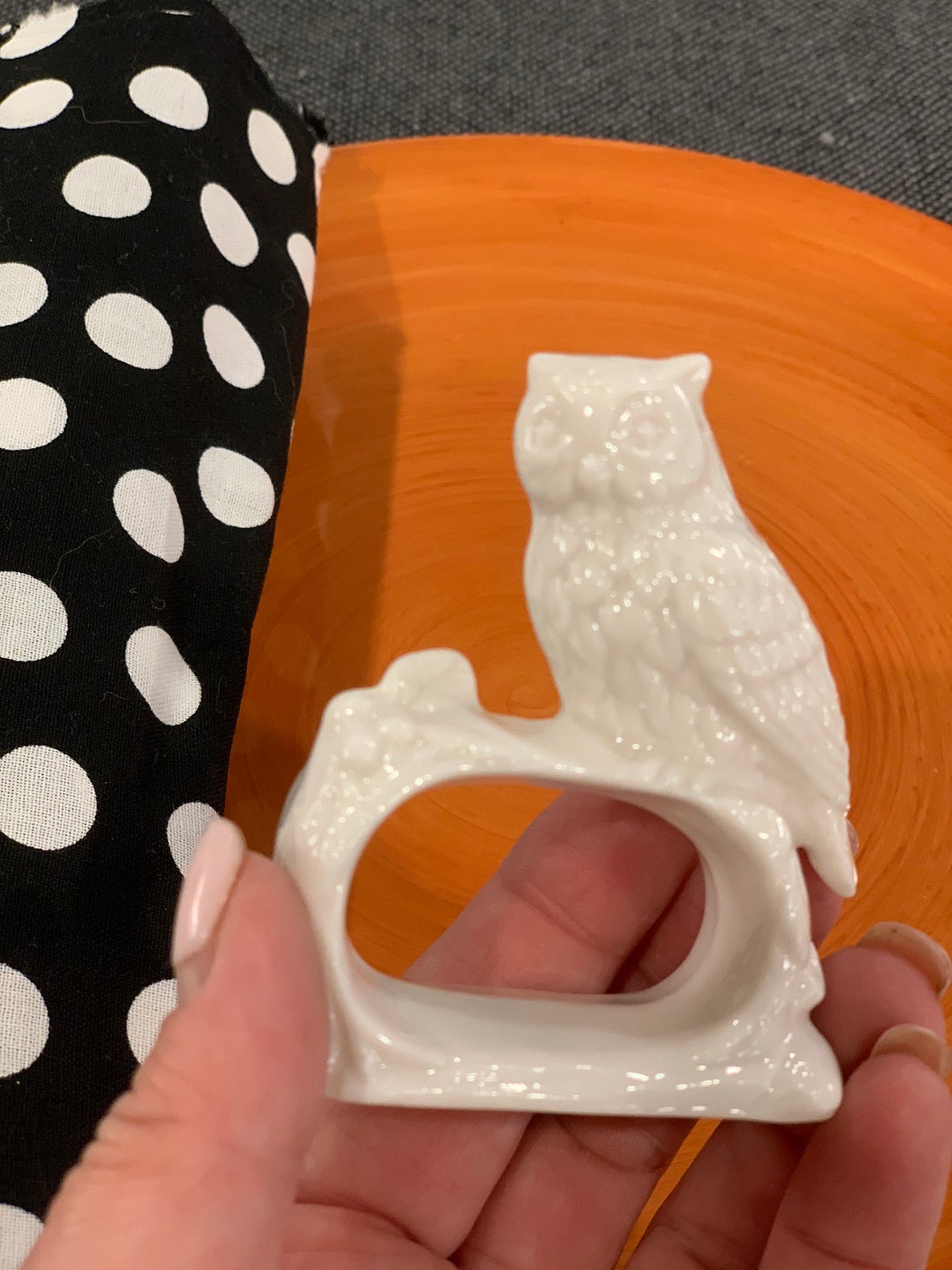 White Ceramic Owl Napkin Rings Sets of 4 Etsy