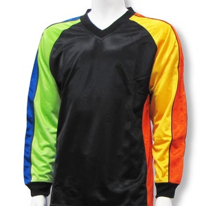 Multicolored soccer goalie jersey customized with name and number image 2