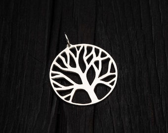 Silver Tree of Life Pendant – Nature Inspired Lace Necklace