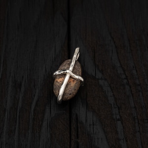 Silver pendat - stone from Baltic sea