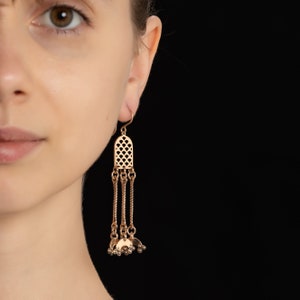 Bronze earrings from Razbuki, Boho earrings dangle, Unique earrings for women, Replica jewelry, Christmas gifts ideas, Gift for sister