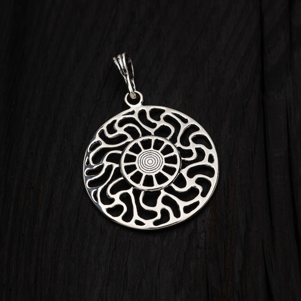 Silver Prussian Sun symbol pendant || Baltic ethno sun || Baltu rotas favourite Sun pendant || SIlver Lace jewelry