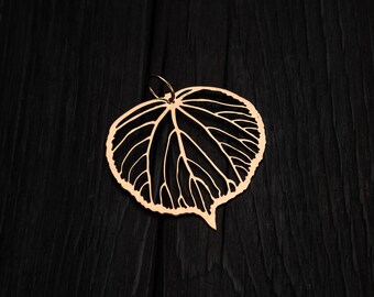 Bronzen lindebladhanger | Op de natuur geïnspireerde boomsieraden
